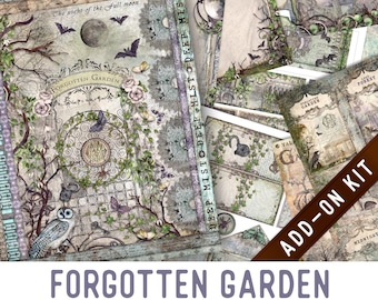 Forgotten Garden Junk Journal Kit ADD-ON, Printable Halloween Junk Journal Pages Journal Kit Craft kits Vintage Junk Journal 003501