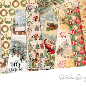 Traditional Christmas Paper Pack, Summer Christmas Pack, Christmas Decor, Christmas In July, Christmas Scrapbook, Xmas Paper Pack 002115