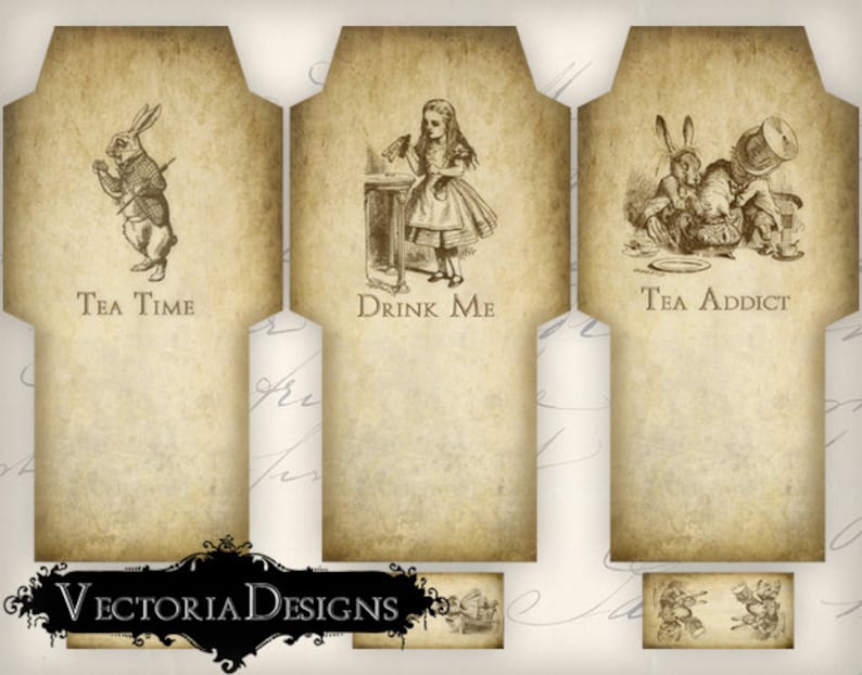 Printable Alice in Wonderland Tea Bag Holder