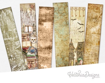 Wizard's Bookmarks, Printable Bookmarks, Magic Bookmarks, Junk Journal Embellishments, Craft Printable, Scrapbooking, Junk Journal -  002550