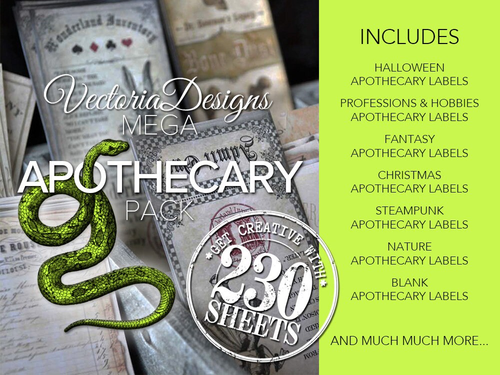 Printable Apothecary Labels, Apothecary Digital, Apothecary Mega Pack