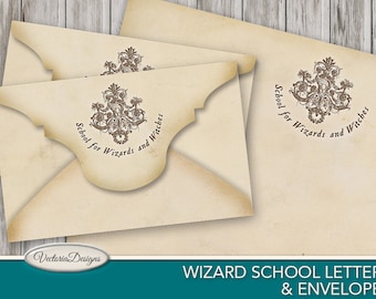 Halloween Envelope, Halloween Letter, Halloween Printable, Digital Paper, Party Supplies, Wizard Envelope, Halloween Stationery 001691