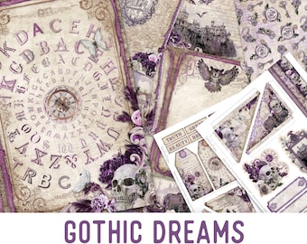 Gothic Junk journal Kit Gothic Embellishments Gothic Paper Printable Craft kits Printable Junk Journal Kit Printable Paper Dreams 002892