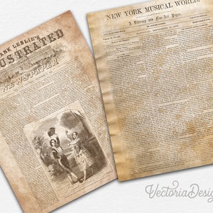 Vintage Newspaper Paper Pack, Printable Paper Pack, Digital Paper Pack, Vintage Newspaper Decoration, Newspaper Scrapbook, Old 002069 image 3