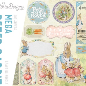 Mega Peter Rabbit Crafting Bundle, Beatrix Potter Kit, Bunny Paper Pack ...