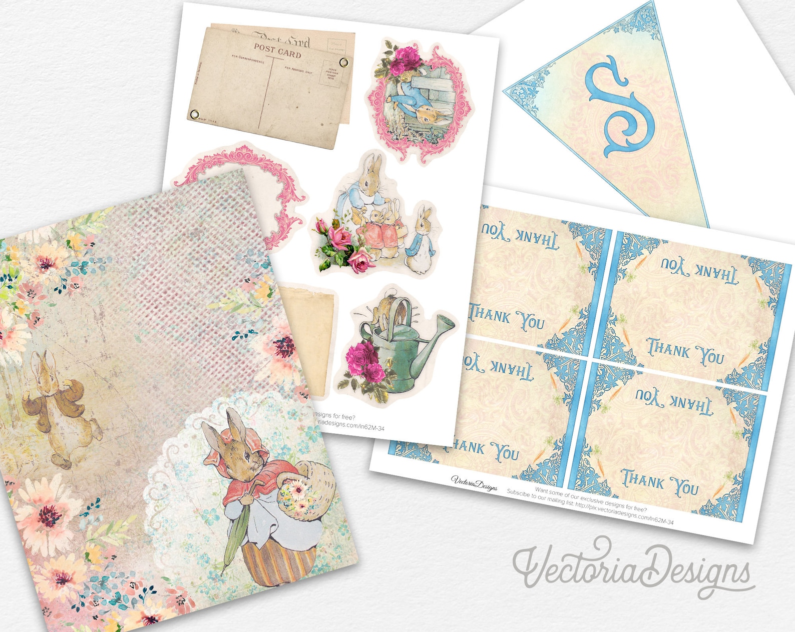 Mega Peter Rabbit Crafting Bundle, Beatrix Potter Kit, Bunny Paper Pack ...