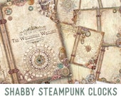 Shabby Steampunk Clocks Journal Pages, Steampunk Journal, Printable Journal, Mini Journal Kit, Printable Junk Journal, PDF Journal 002640