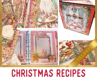 Printable Christmas Recipes Junk Journal Kit (DELUXE version) 003713
