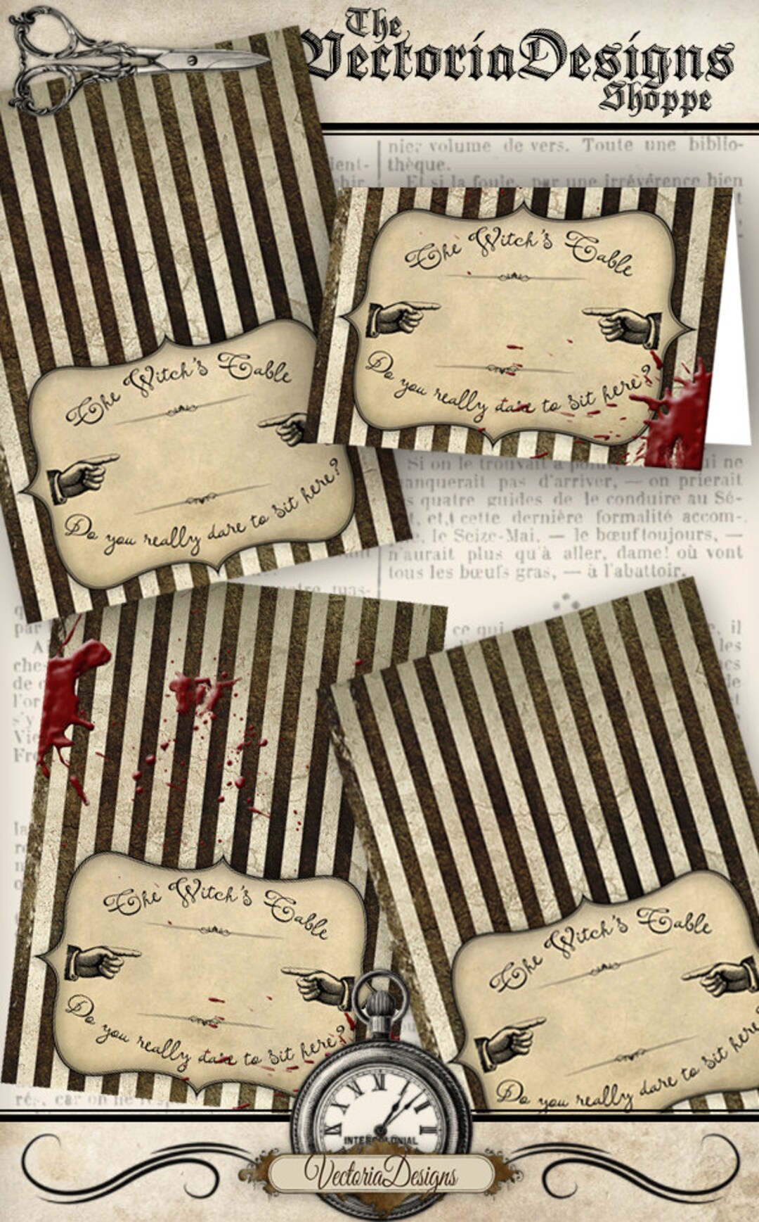 Halloween Place Cards, Halloween Decoration, Halloween Cards, Halloween ...