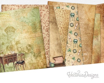 Alchemy Lessons Paper Pack, Decorative Paper, Scrapbook Paper, Ephemera, Magic Paper Pack, Shabby Paper Pack, Potion Paper Pack 002477