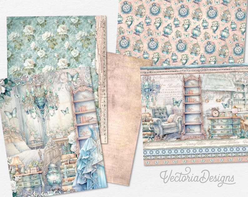 Fantasy Victorian House Junk Journal Kit ADD-ON, Printable Craft Kit ...