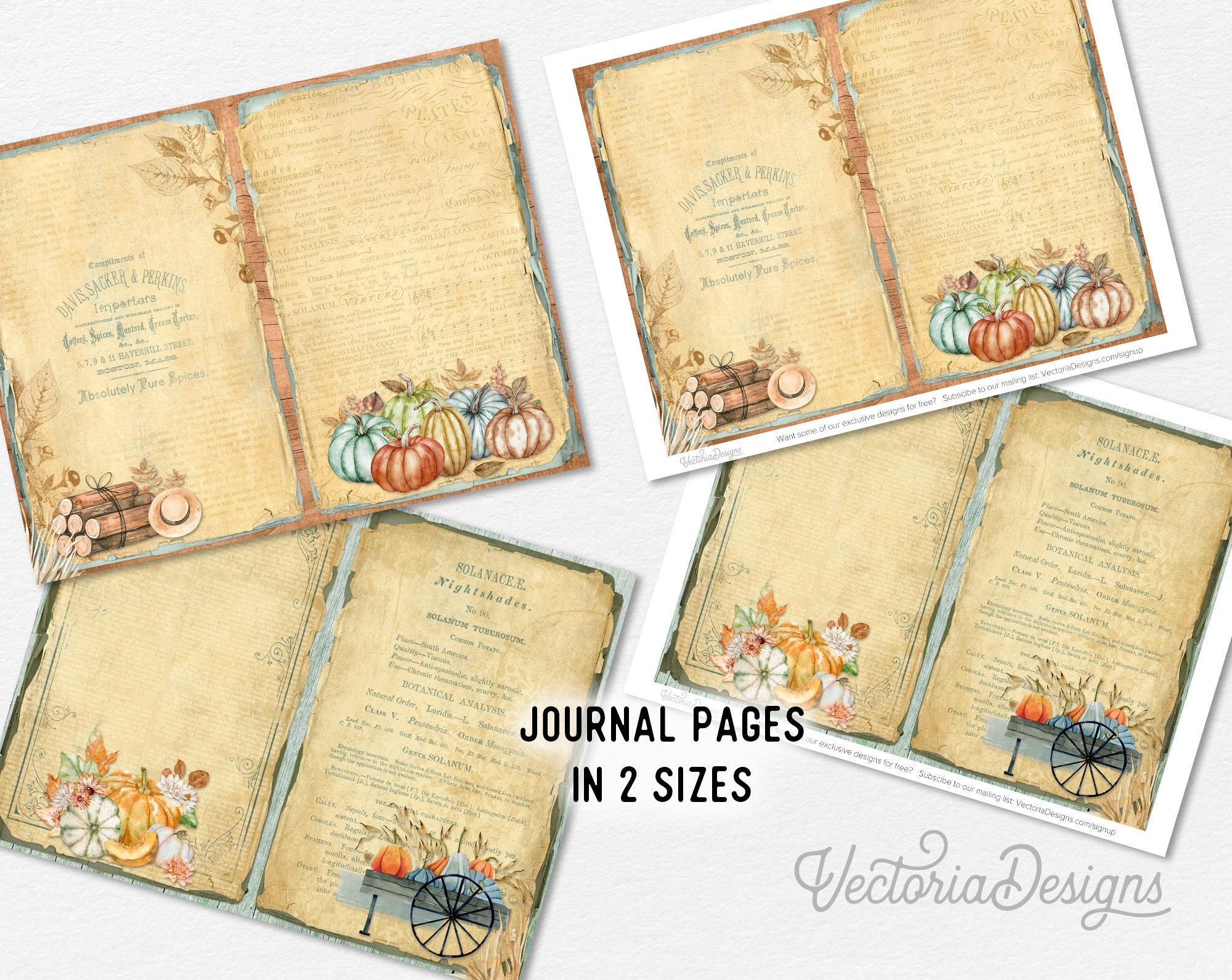 Autumn Junk Journal Kit, Fall Black Women Printable Download