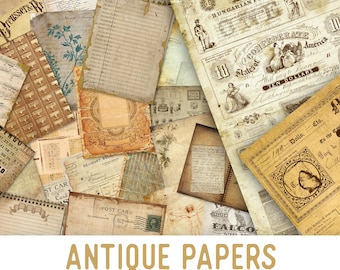 Mega Antique Papers Crafting Bundle, Ephemera Paper Digital, Antique Paper Craft, Antique Mega Pack, Craft Supplies, Bookmaking 001954