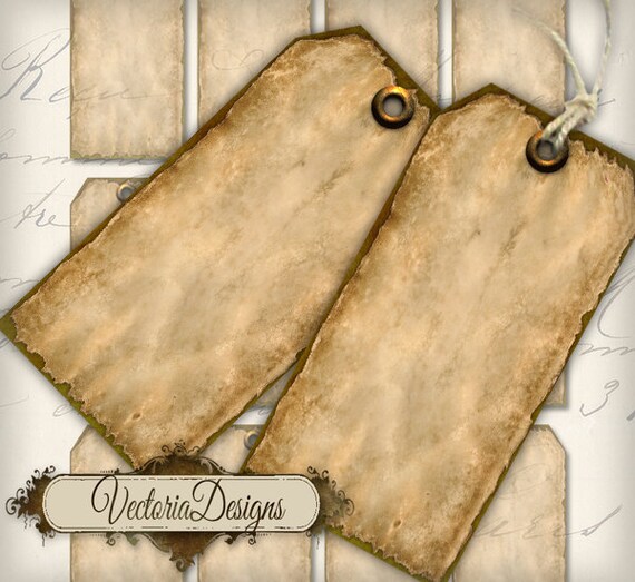 Antique Tags Printable Old Vintage Add Text Art Craft Hobby Etsy