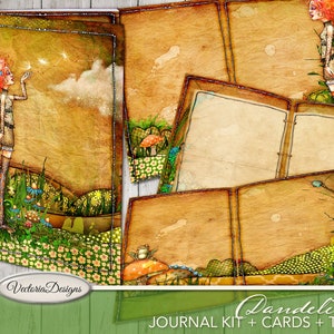 Dandelion Junk Journal Kit, Printable Junk Journal, Digital Journal Pages, Fantasy Crafting, Instant Download, Scrapbook Journal, 001988