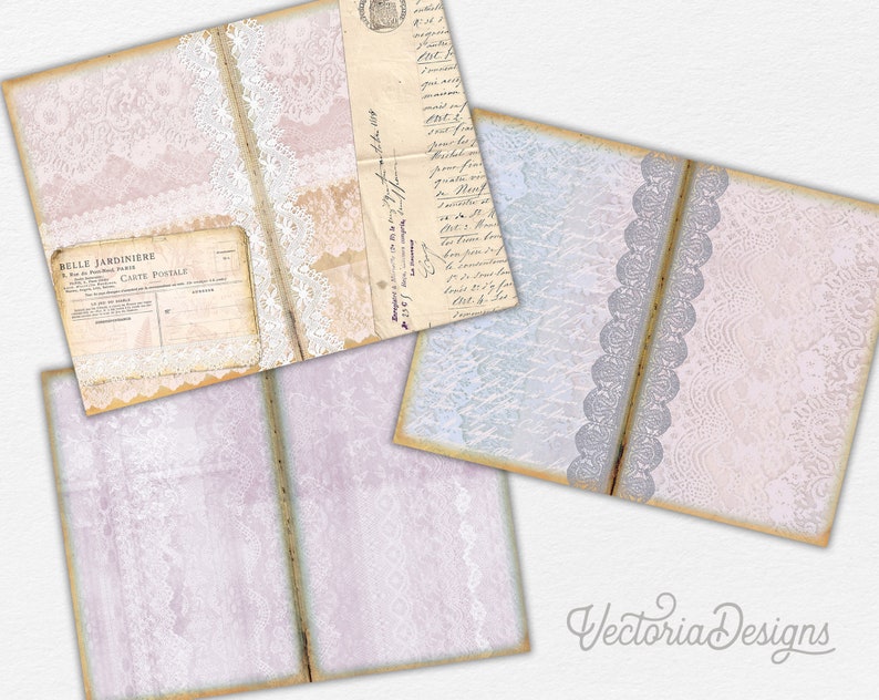 Botanical Junk Journal Kit, Printable Journal, Junk Journal Diy, Journal Pages, Pink Journal, Vintage Journal Kit, Journal Pack, DIY 002019 image 9