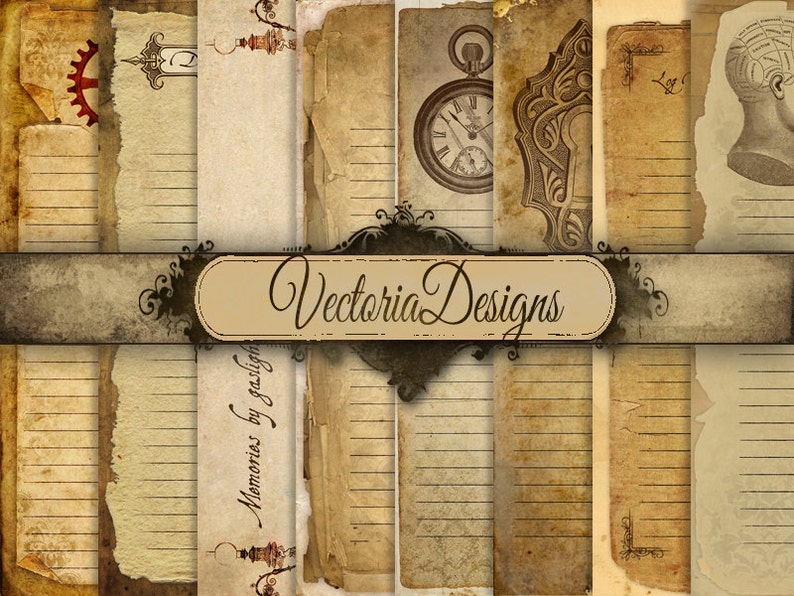 Steampunk Diary Pages, Steampunk Paper, Journal Pages, Digital Paper Journal, Junk Journal, Steampunk Notebook, Dark Academia Decor 000462 image 1