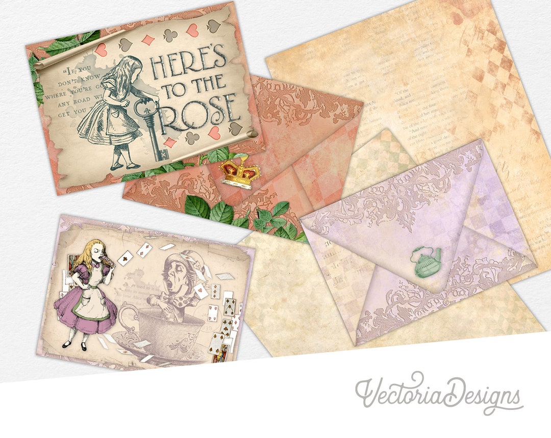 Alice in Wonderland Envelopes, Printable Envelope, Writing Paper ...