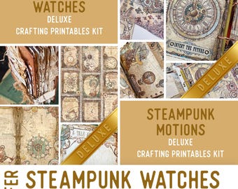 Steampunk Watches Offer Steampunk Junk Journal Kit Steampunk Printables Printable Steampunk Papers Steampunk Journal Pages Craft Kit 003062