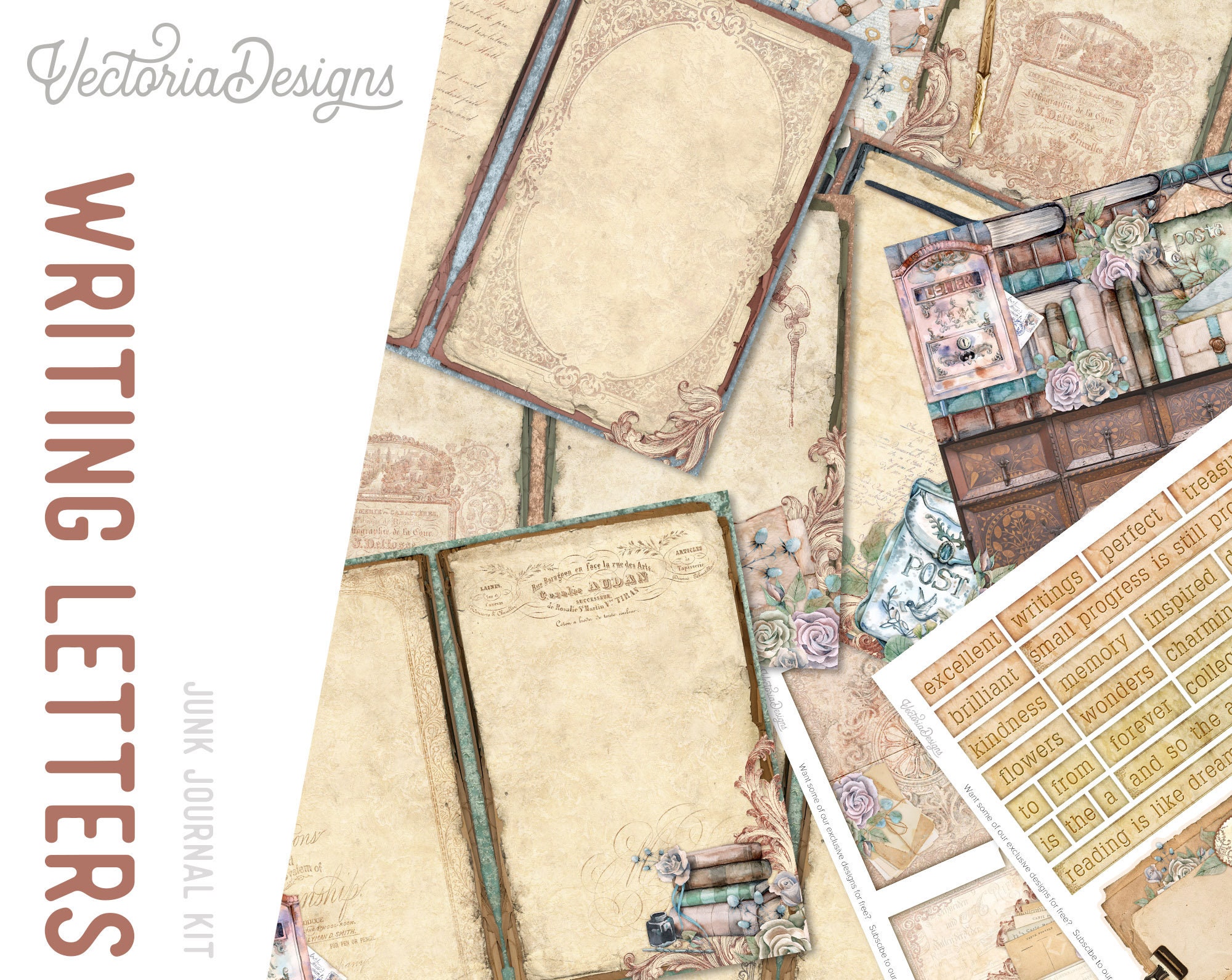 Writing Letters Junk Journal Kit Writing Journal Printable Junk writing-letters-junk-journal-kit-writing-journal-printable-junk