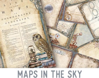 Astrology Maps Journal Pages Astrology Star Signs Star Maps Journal Celestial Printable Journal Mini Journal Printable Junk Journal 002604