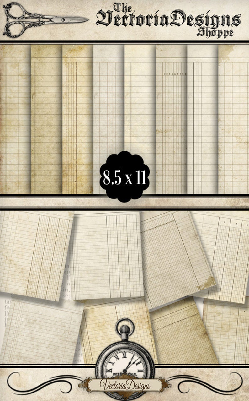 Printable Ledger Paper Ledger Book Digital Ledger Paper Etsy