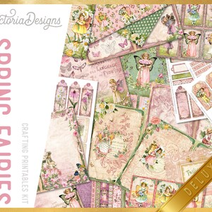 Spring Fairies DELUXE Crafting Printables Kit, Fairy Junk Journal, Fairy Embellishments, Spring, Printable Journal, Journal Spring 002923 image 8