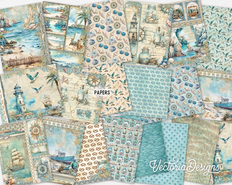 Beach Walk Junk Journal Kit (standard) - Printable Pages, Papers and ...