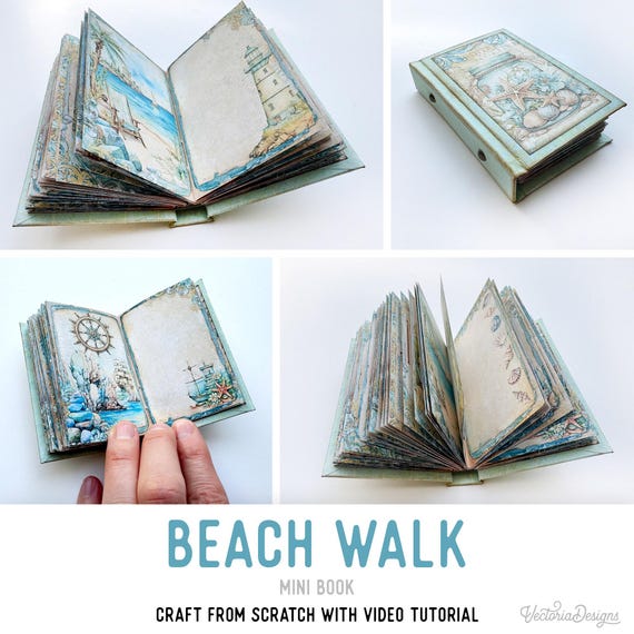Beach Walk DIY Mini Book Printable Craft Project - 004072