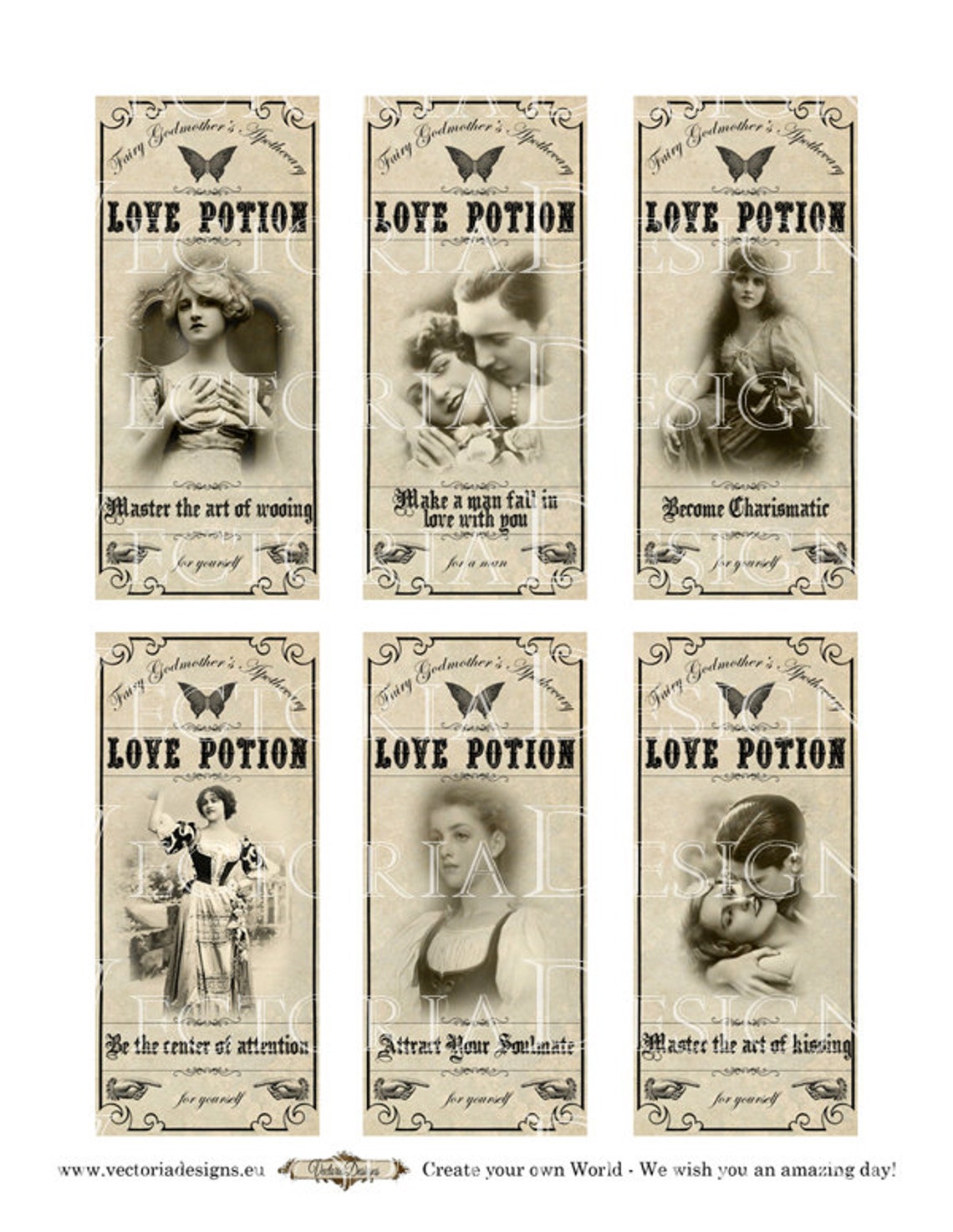 Love Potion Labels Vintage Printables Apothecary Love Potion - Etsy