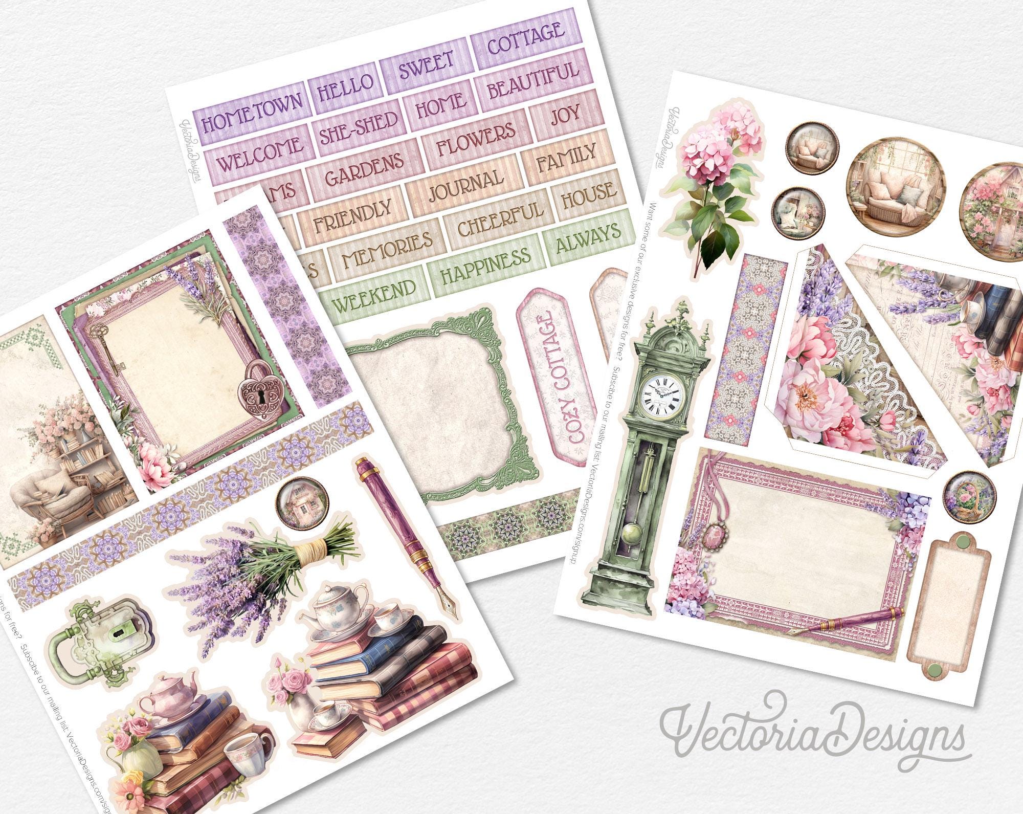 Cottage She-sheds Junk Journal Kit, Printable Pages for Crafting ...