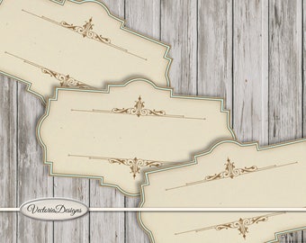 Vintage Blank Labels Printable blank labels text digital download add text scrapbook instant download digital collage sheet - VDLAVI1481