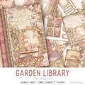 Garden Library Junk Journal Kit, Books Junk Journal Kit Garden Embellishments Junk Journal Books Papers Garden Printable Craft kit - 003510