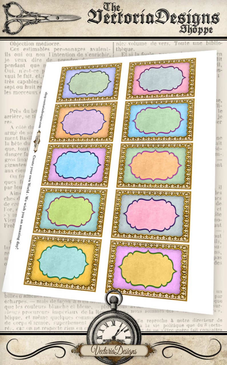 Colorful Blank Labels Printable / Add Your Own Text - Etsy