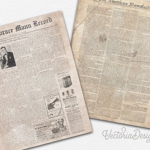 Vintage Newspaper Paper Pack, Printable Paper Pack, Digital Paper Pack, Vintage Newspaper Decoration, Newspaper Scrapbook, Old 002069 image 5