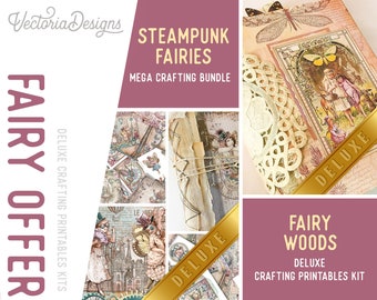 Fairy Offer Fairy Junk Journal Kit Fairy Printables Printable Fairies Papers Junk Journal kit Journal Pages Ephemera Craft Kit 003076