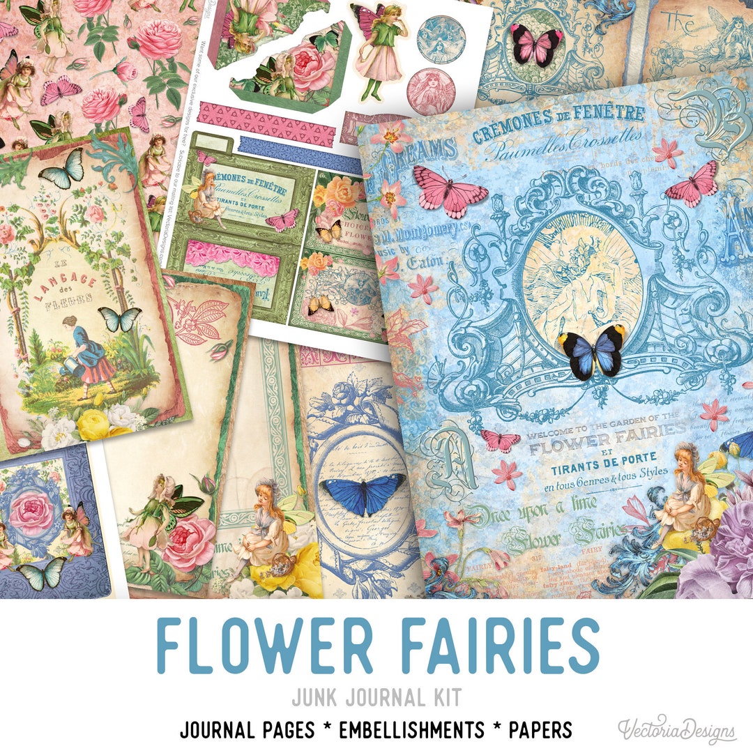 Flower Fairies Junk Journal Kit, Fairy Journal, Printable Junk Journal ...