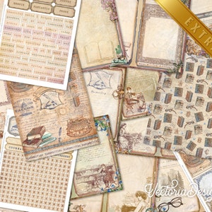 Creative Writing DELUXE MEGA Crafting Bundle, Writer, Vintage Books, Printable Paper Pack, Embellishments, Junk Journal, Craft Kits 002690 image 8