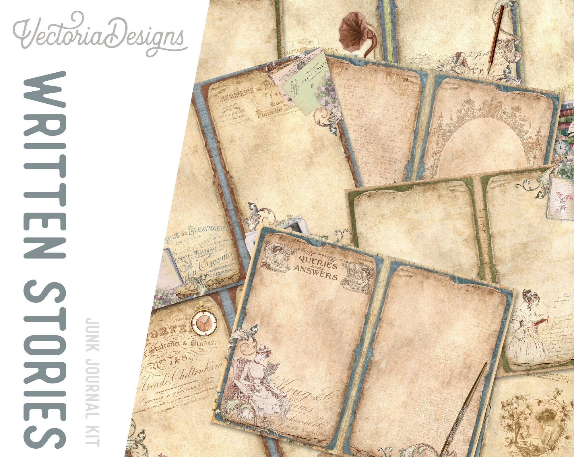 Written Stories, Mini Junk Journal Kit, Writing Journal Pages, Printable  Journal, Scrapbooking Journal, Junk Journal Digital, DIY - 002573