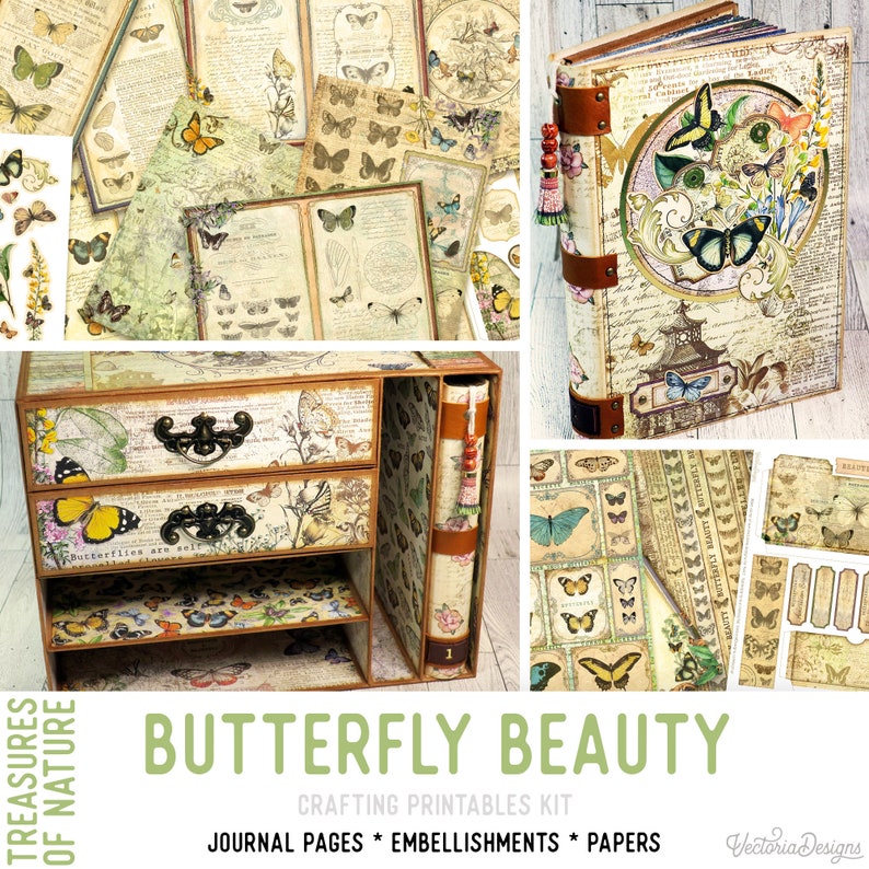 Treasures of Nature Offer, Nature Craft Printables, Printable Papers, Junk Journal kit, Spring Embellishments, Craft Kits 002929 image 2