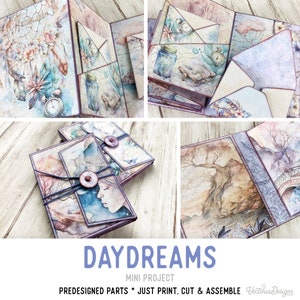 Daydreams Tiny Mini Booklet Mini Project Booklet Craft Kit Folio Kit Junk Journal Printable Craft kits Imprimable Gift craft PDF JPG - 003006