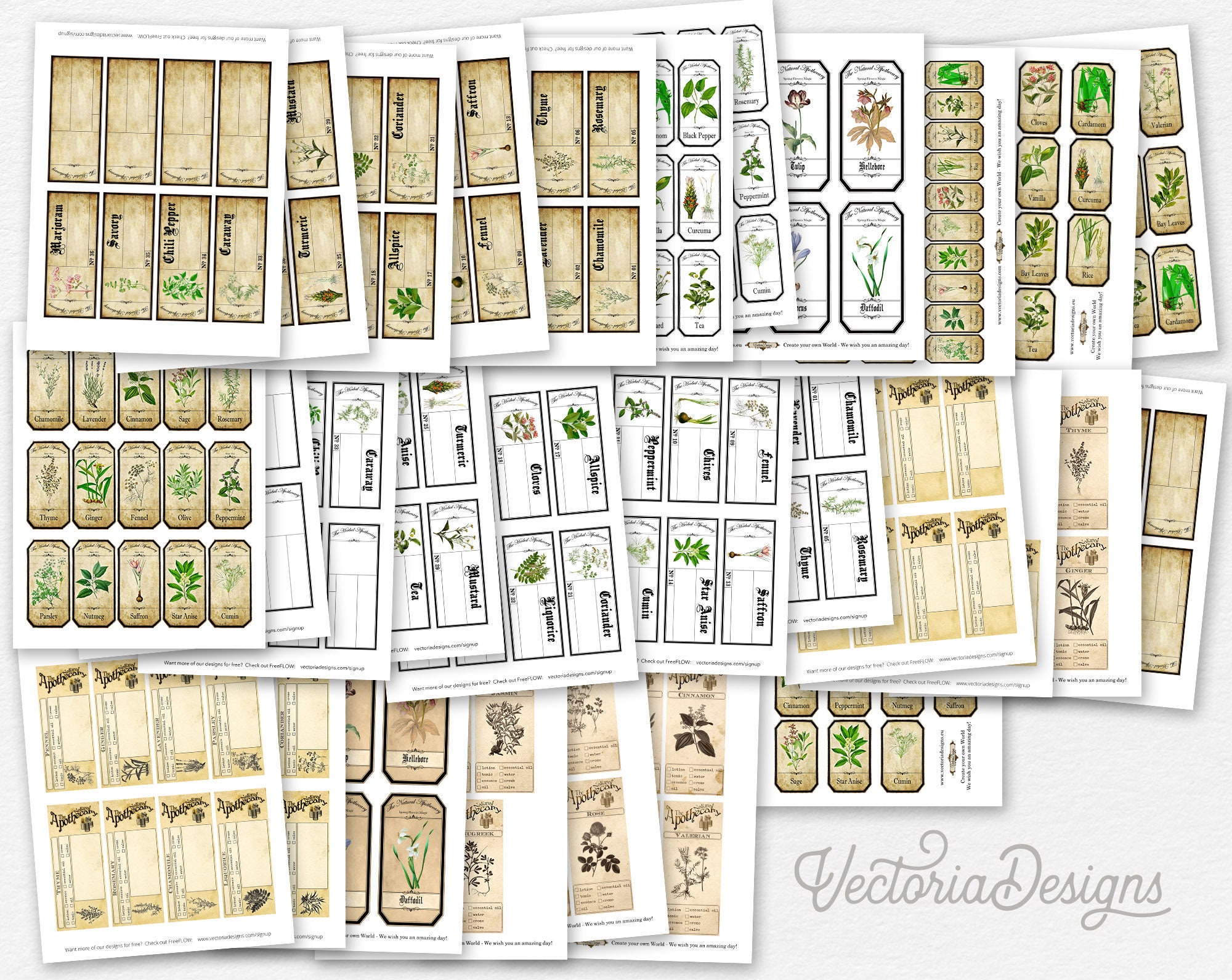 Herbal Apothecary Stickers Pack – Papergame