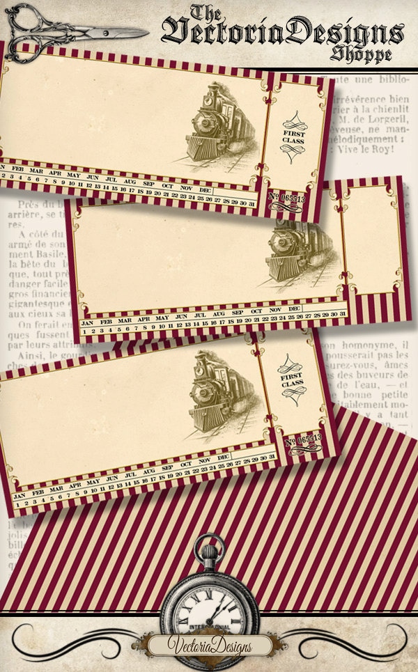 Train Ticket Invitation printable party blank ticket admit one diy ...