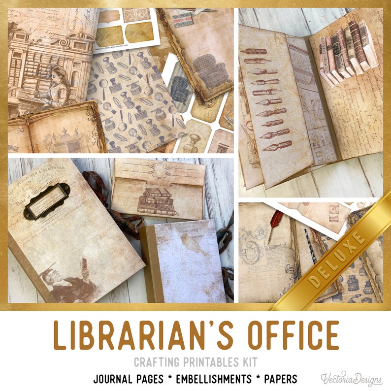 Librarian's Office DELUXE Crafting Printables Kit, Printable Junk ...
