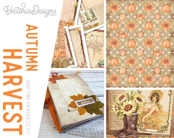 Autumn Harvest Journal Kit (Standard) - Printable Pages, Papers and Embellishments for Crafting - 002227