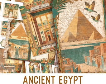 Ancient Egypt Junk Journal Kit, Ancient Egypt Crafting Printables Ancient Egypt Embellishments Printable Paper Vintage Junk Journal 003528