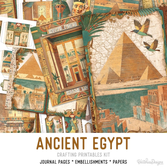 Ancient Egypt Junk Journal Kit (Standard) - Printable Pages, Papers and Embellishments for Crafting -  003528