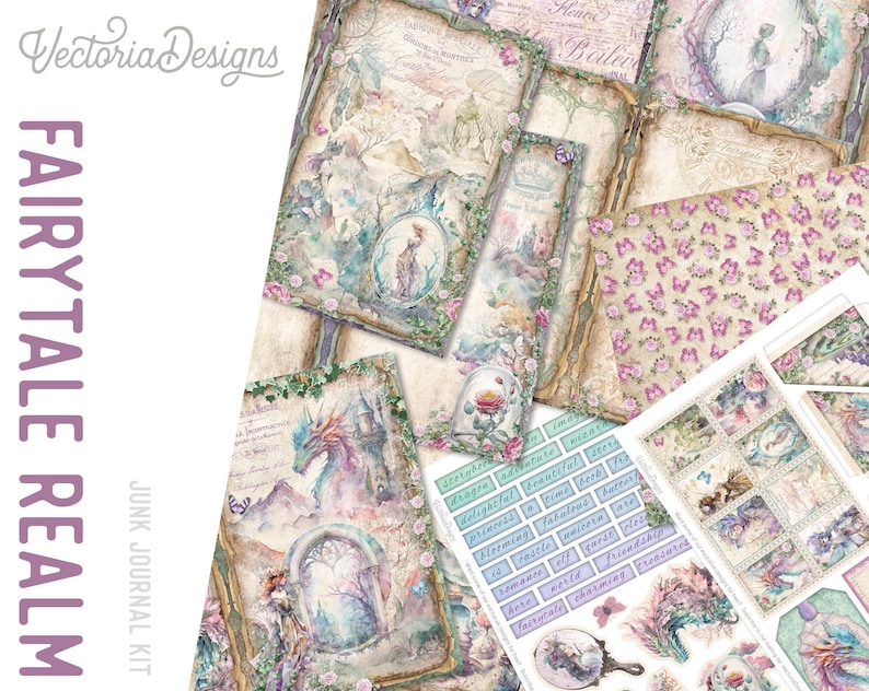 Fairytale Junk Journal Kit Fairytale Embellishments Fairytale Paper ...