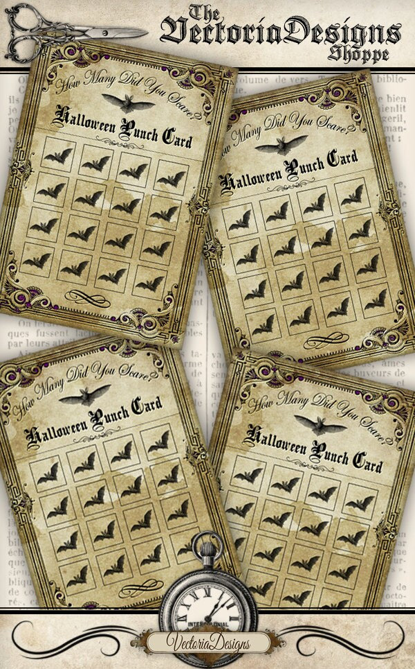 Halloween Punch Card Printable Halloween Tags Punch Card Printable 