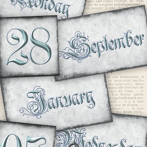 Eternal Calendar Labels printable paper crafting scrapbooking journaling instant download digital collage sheet - 001007